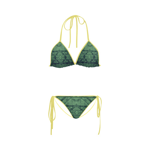 Sci-Fi Green Monster Geometric design Geometric design Custom Bikini Swimsuit