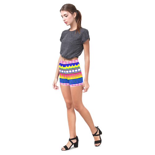 Rectangles waves and circles Briseis Skinny Shorts (Model L04)