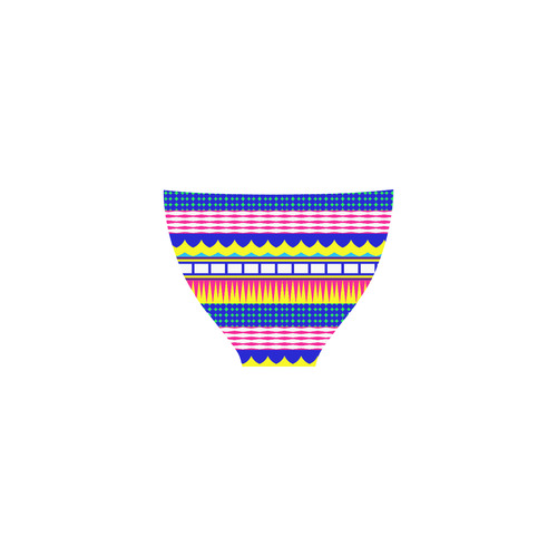 Rectangles waves and circles Custom Bikini Swimsuit (Model S01)