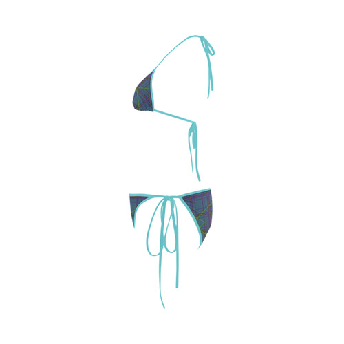 Neon Plaid 80's style design Custom Bikini Swimsuit