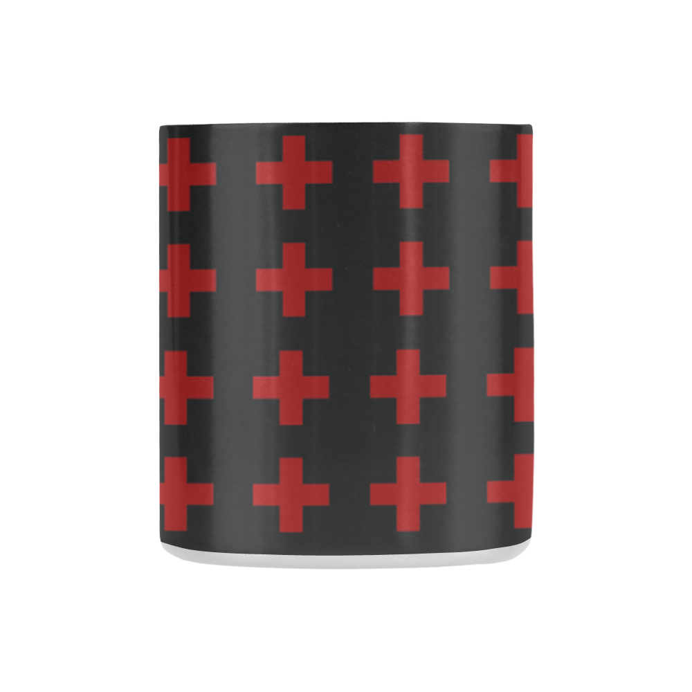 Punk Rock Red Crosses Pattern Classic Insulated Mug(10.3OZ)