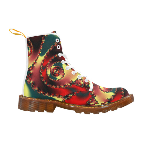 fractal green yellow black red spiral Martin Boots For Women Model 1203H