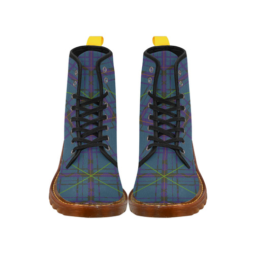 Neon Plaid 80's style design Martin Boots For Women Model 1203H