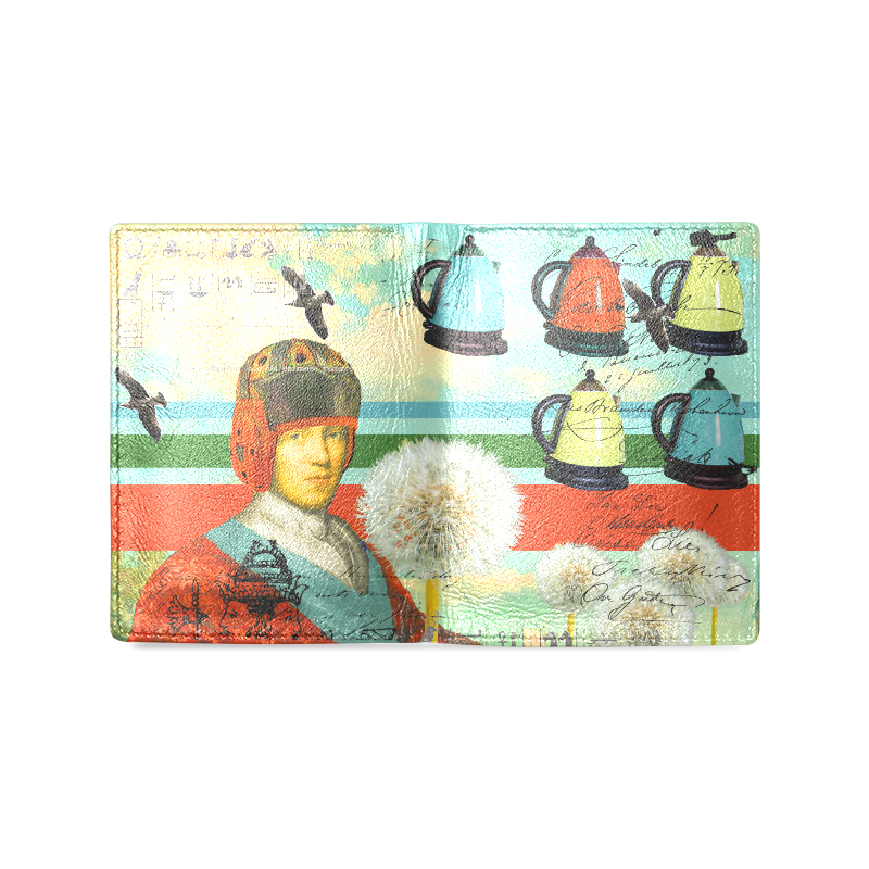 KITCHENWARES AND DANDELIONS Men's Leather Wallet (Model 1612)