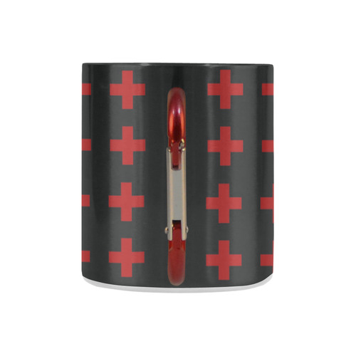 Punk Rock Red Crosses Pattern Classic Insulated Mug(10.3OZ)