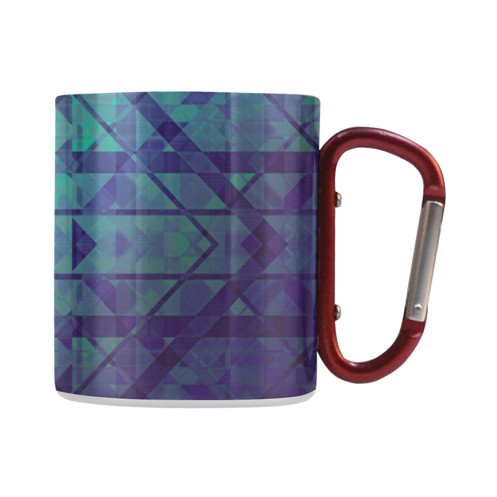 Sci-Fi Dream Blue Geometric design Classic Insulated Mug(10.3OZ)