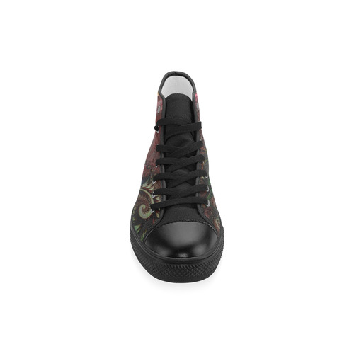 fractal pattern with dots and waves Men’s Classic High Top Canvas Shoes (Model 017)