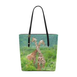 Two Giraffes In Forest Nature Art Euramerican Tote Bag/Small (Model 1655)