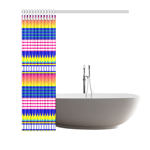 Rectangles waves and circles Shower Curtain 72"x72"