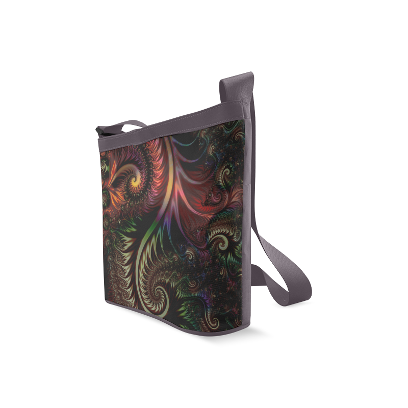 fractal pattern with dots and waves Crossbody Bags (Model 1613)