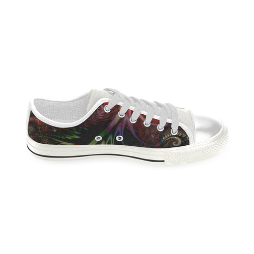 fractal pattern with dots and waves Low Top Canvas Shoes for Kid (Model 018)