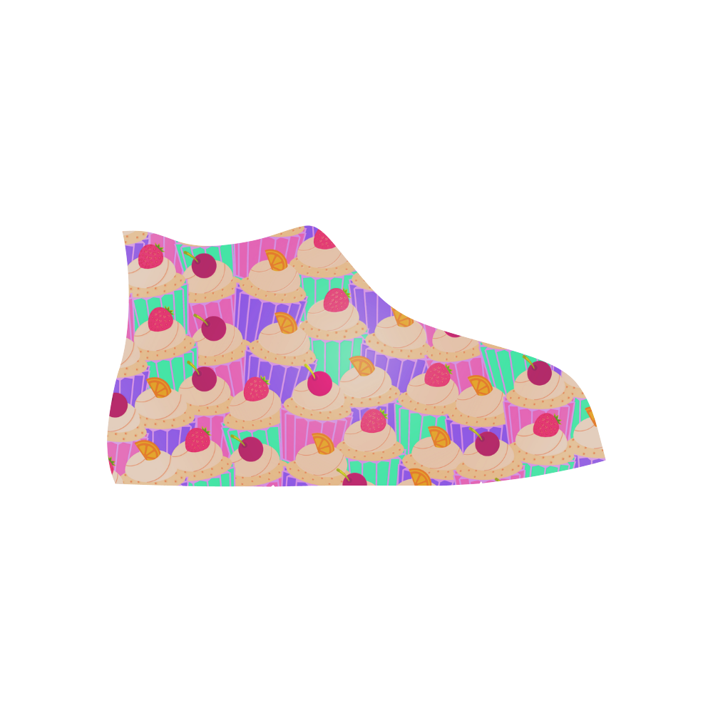 Cupcakes High Top Canvas Shoes for Kid (Model 017)