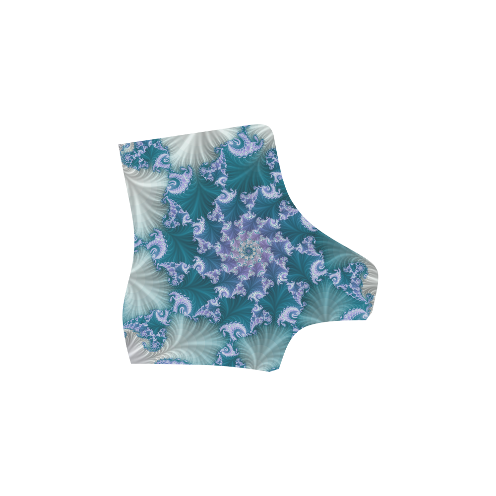 Floral spiral in soft blue on flowing fabric Martin Boots For Women Model 1203H