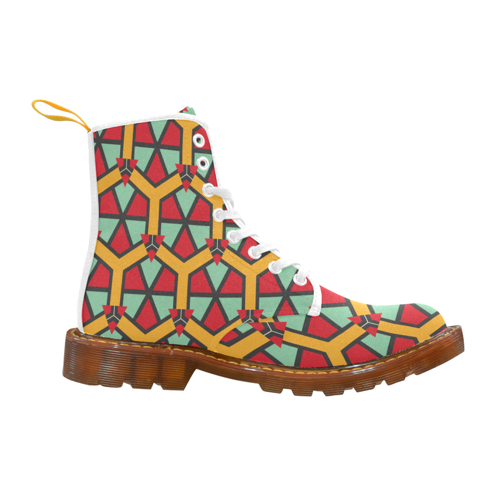 Honeycombs triangles and other shapes pattern Martin Boots For Women Model 1203H