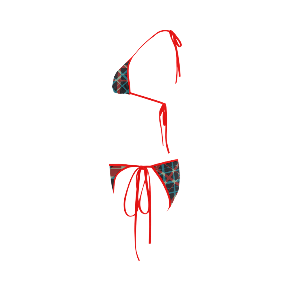 Plaid I Hipster style plaid modern design Custom Bikini Swimsuit