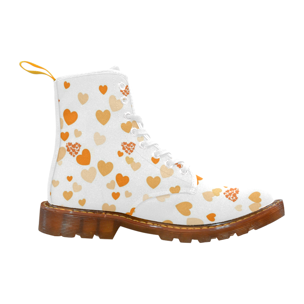 lovely Valentine-Hearts orange Martin Boots For Women Model 1203H
