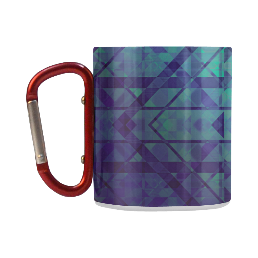 Sci-Fi Dream Blue Geometric design Classic Insulated Mug(10.3OZ)