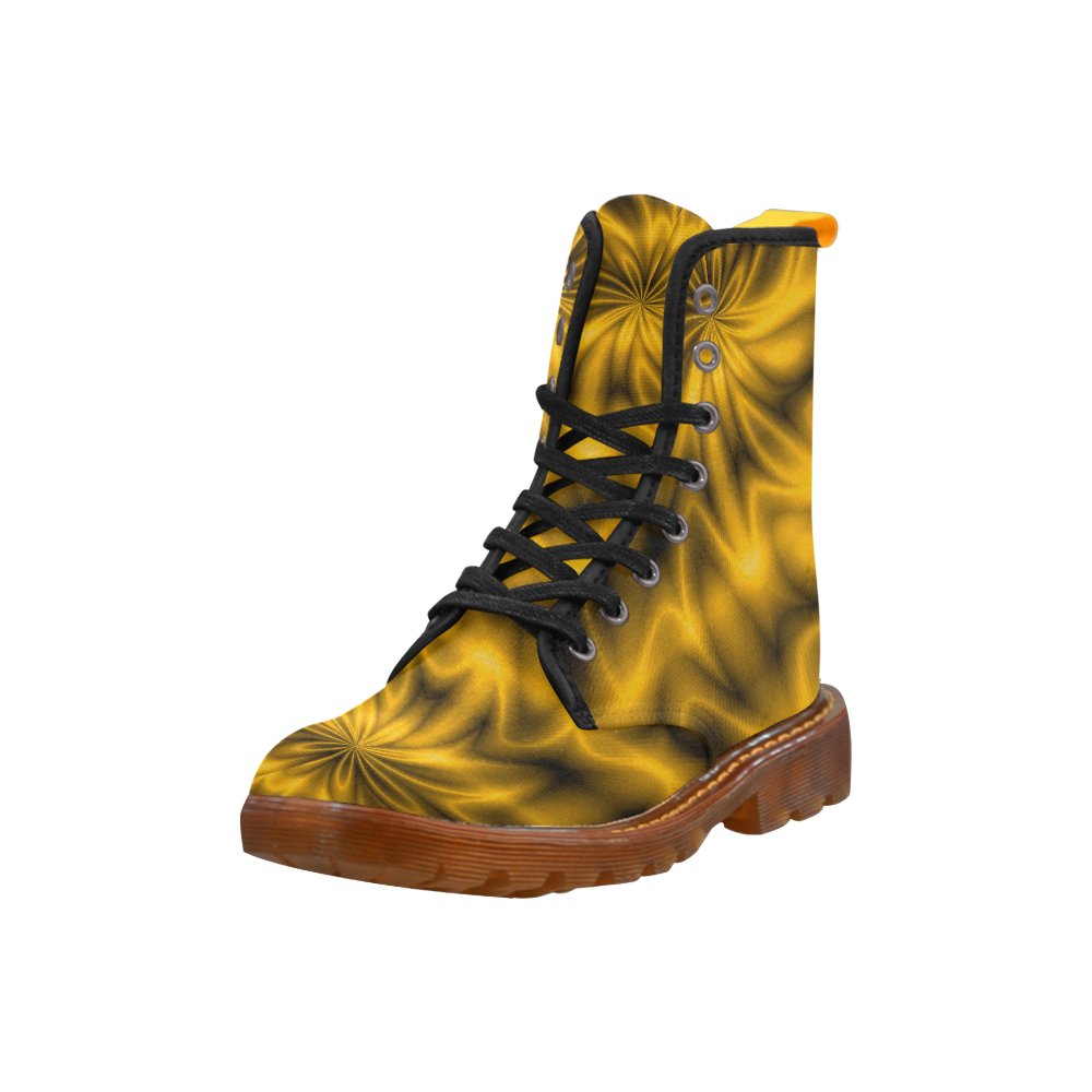Golden Shiny Swirl Martin Boots For Men Model 1203H