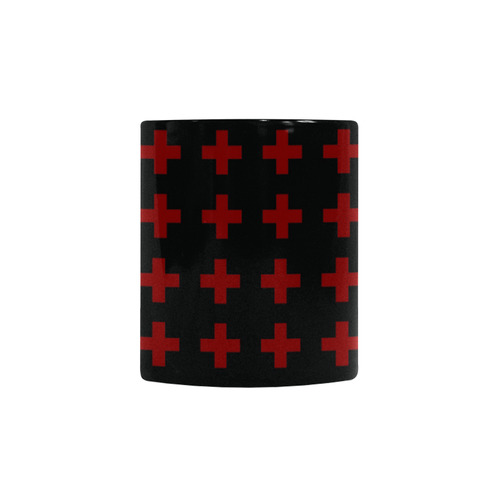 Punk Rock style Red Crosses pattern Custom Morphing Mug