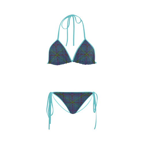 Neon Plaid 80's style design Custom Bikini Swimsuit