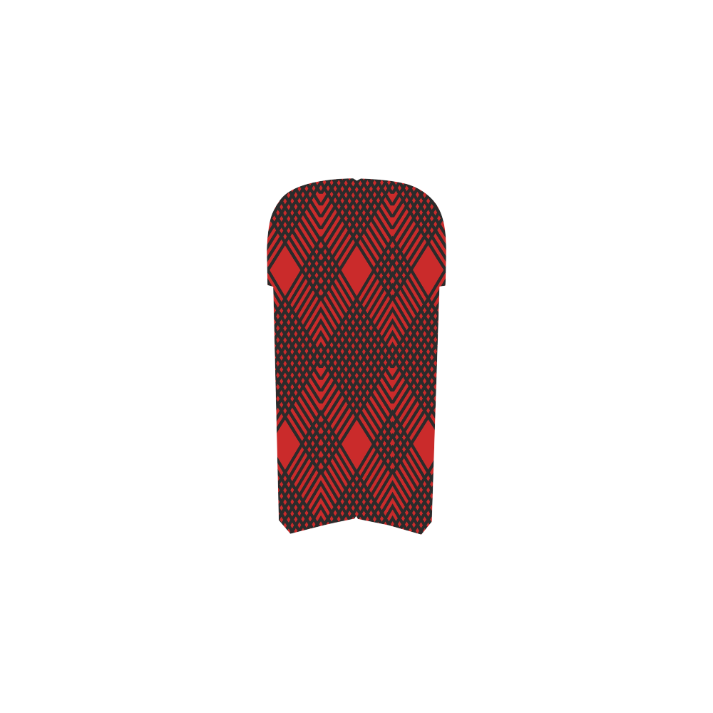 Red and black geometric  pattern,  with rombs. Martin Boots For Women Model 1203H