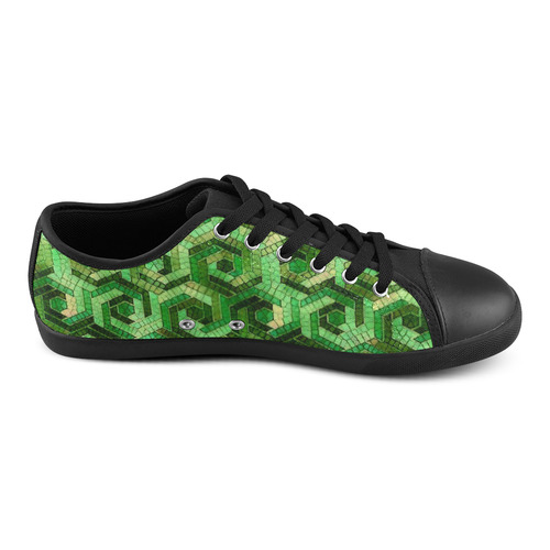 Pattern Factory 23 green by JamColors Canvas Shoes for Women/Large Size (Model 016)