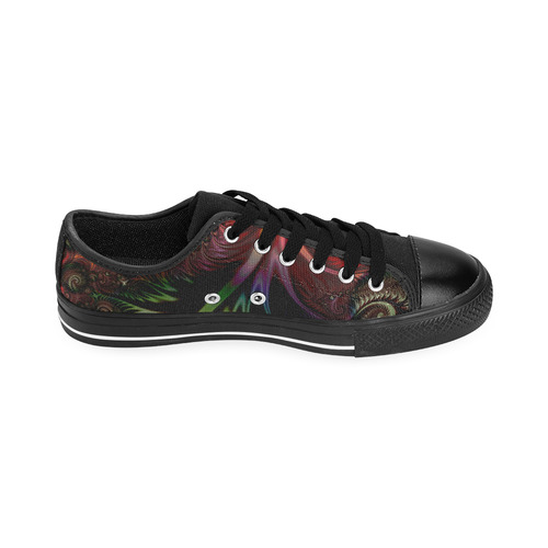 fractal pattern with dots and waves Men's Classic Canvas Shoes/Large Size (Model 018)