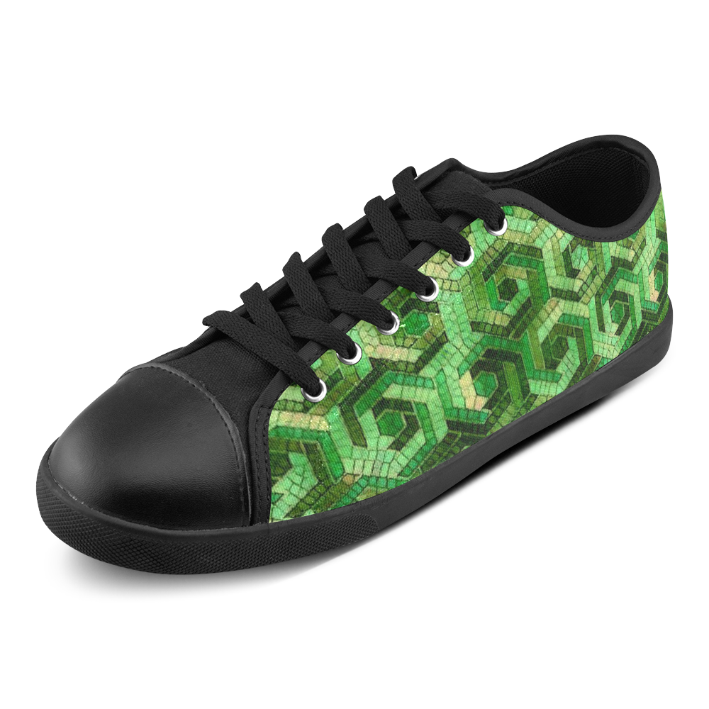 Pattern Factory 23 green by JamColors Canvas Shoes for Women/Large Size (Model 016)