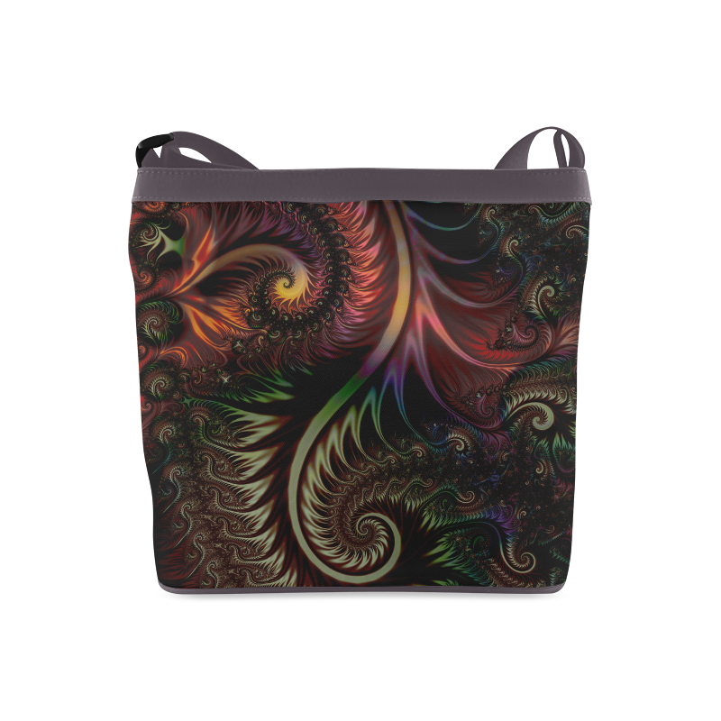 fractal pattern with dots and waves Crossbody Bags (Model 1613)
