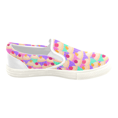 Cupcakes Women's Unusual Slip-on Canvas Shoes (Model 019)