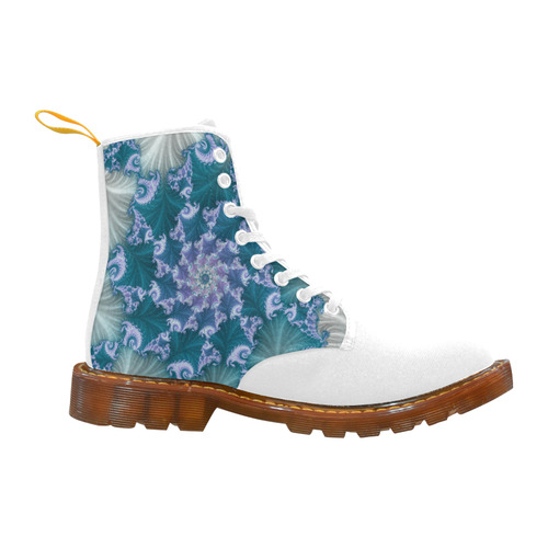 Floral spiral in soft blue on flowing fabric Martin Boots For Men Model 1203H