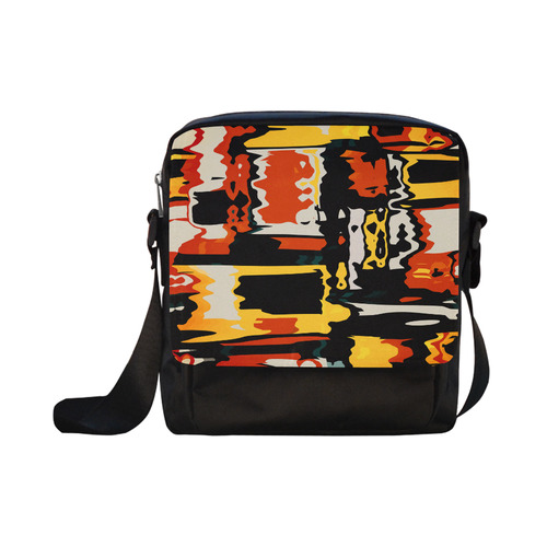Distorted shapes in retro colors Crossbody Nylon Bags (Model 1633)