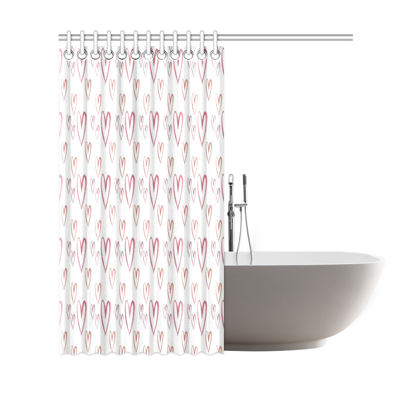 red-hearts Shower Curtain 69"x70"