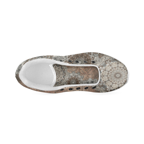 Elegant grey brown vintage mandalas Women’s Running Shoes (Model 020)
