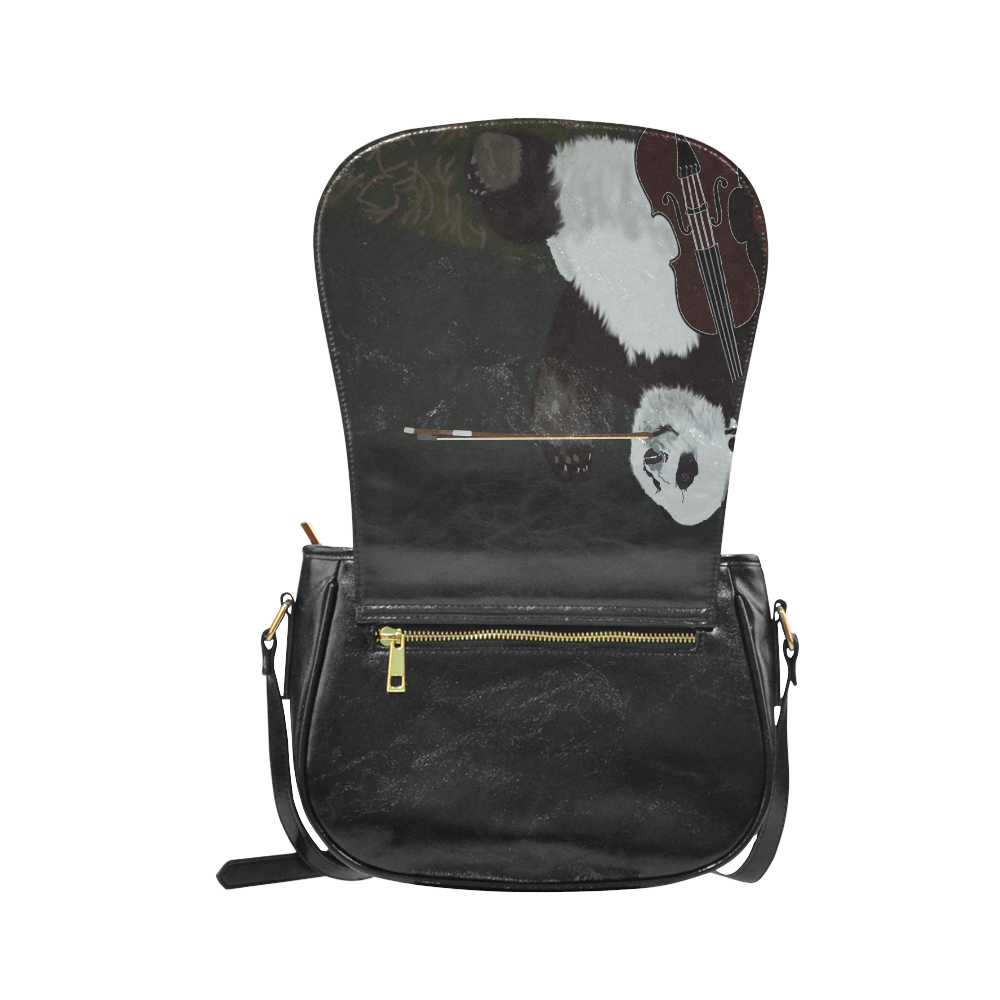 panda violinist abstract Classic Saddle Bag/Large (Model 1648)