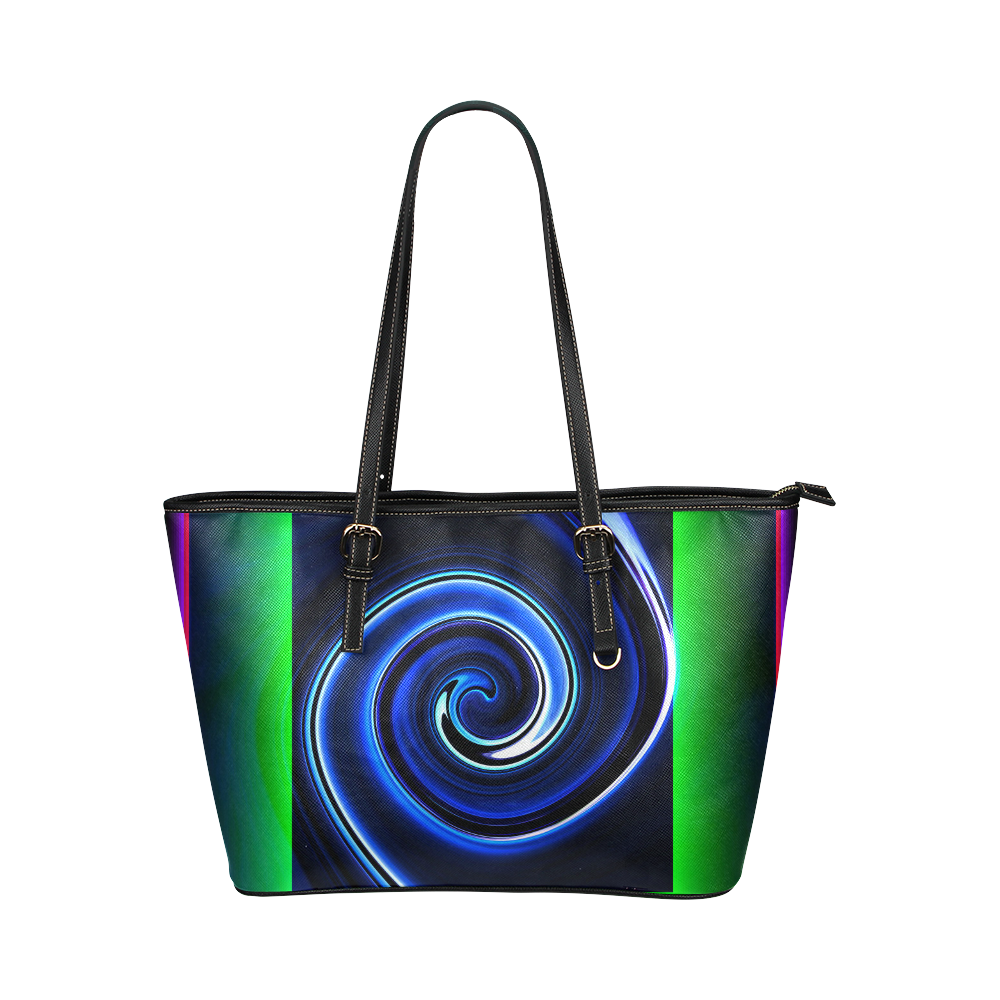 Dance in Neon - Jera Nour Leather Tote Bag/Large (Model 1651)