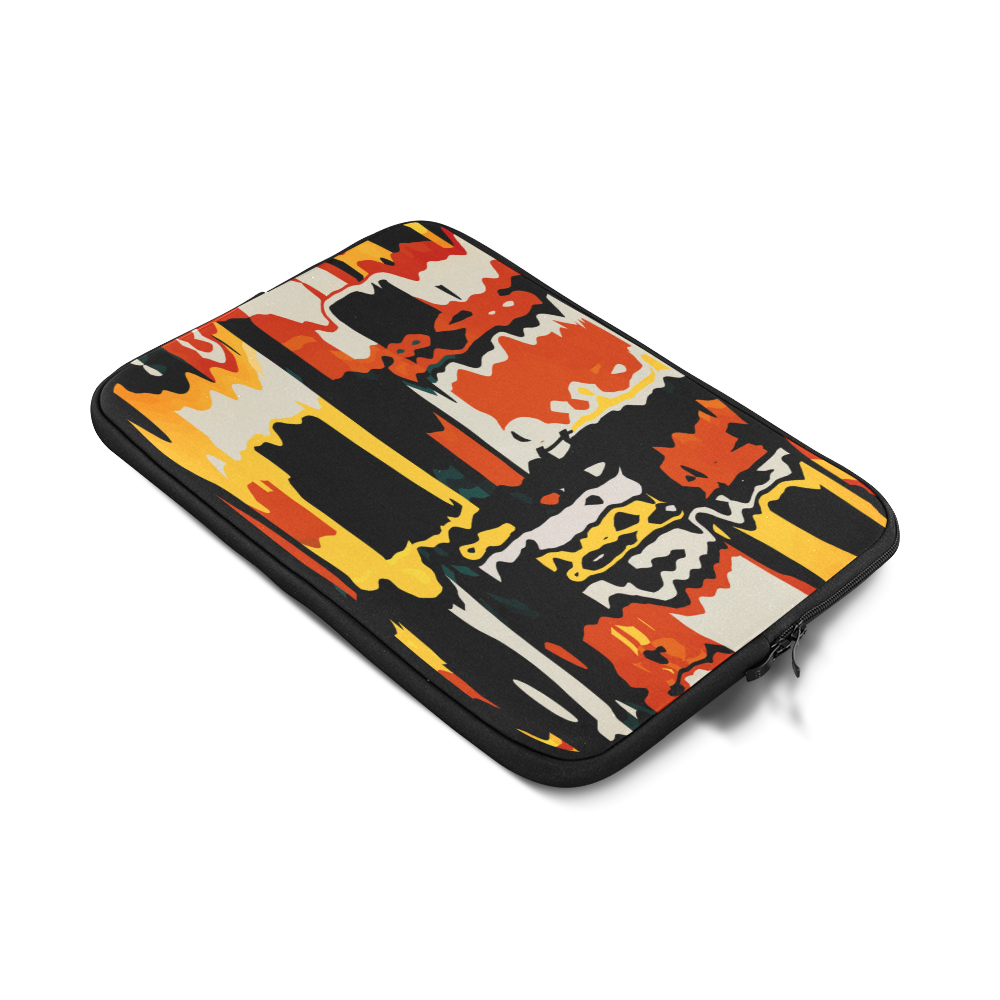 Distorted shapes in retro colors Custom Sleeve for Laptop 17"