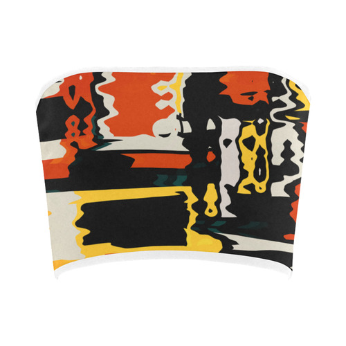 Distorted shapes in retro colors Bandeau Top