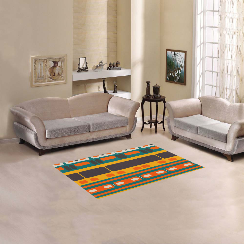 Rectangles in retro colors texture Area Rug 2'7"x 1'8‘’