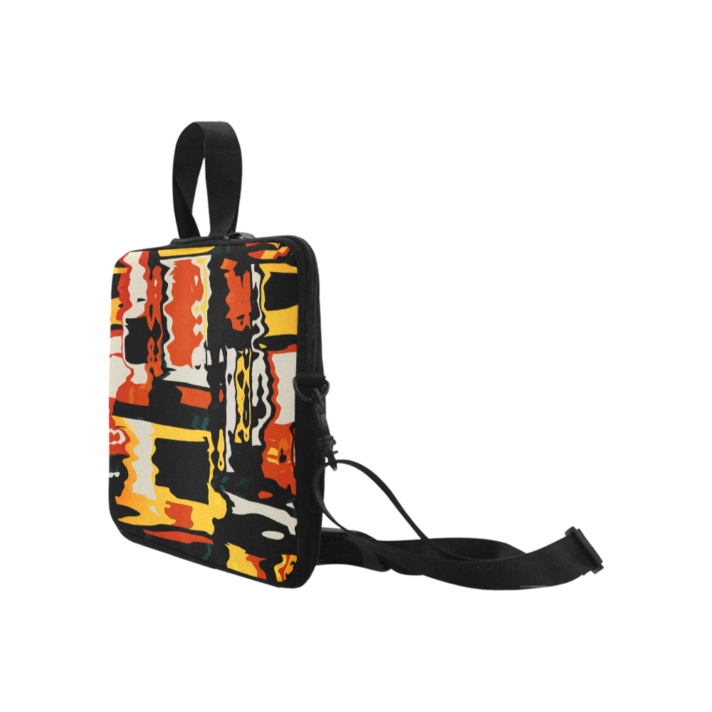 Distorted shapes in retro colors Laptop Handbags 17"