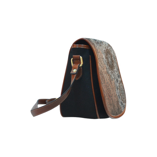 Elegant grey brown vintage mandalas Saddle Bag/Small (Model 1649)(Flap Customization)