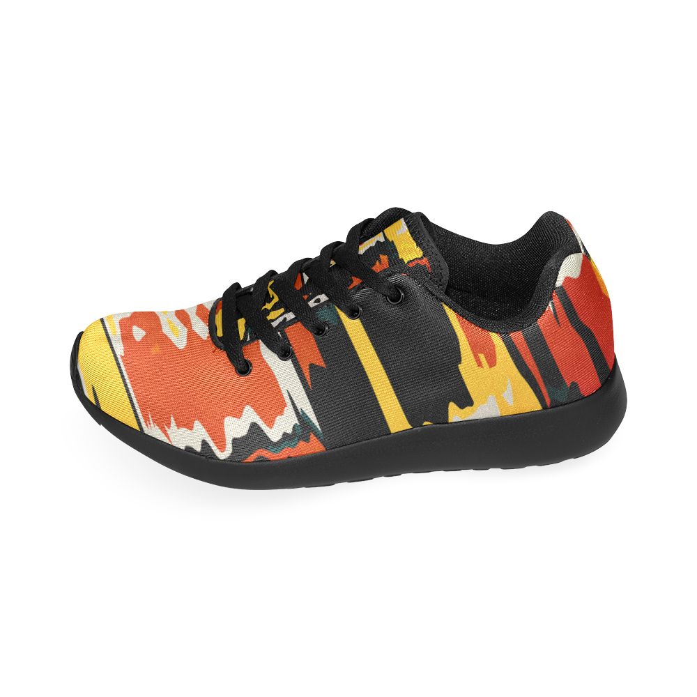 Distorted shapes in retro colors Men’s Running Shoes (Model 020)
