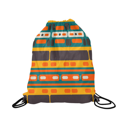 Rectangles in retro colors texture Large Drawstring Bag Model 1604 (Twin Sides)  16.5"(W) * 19.3"(H)