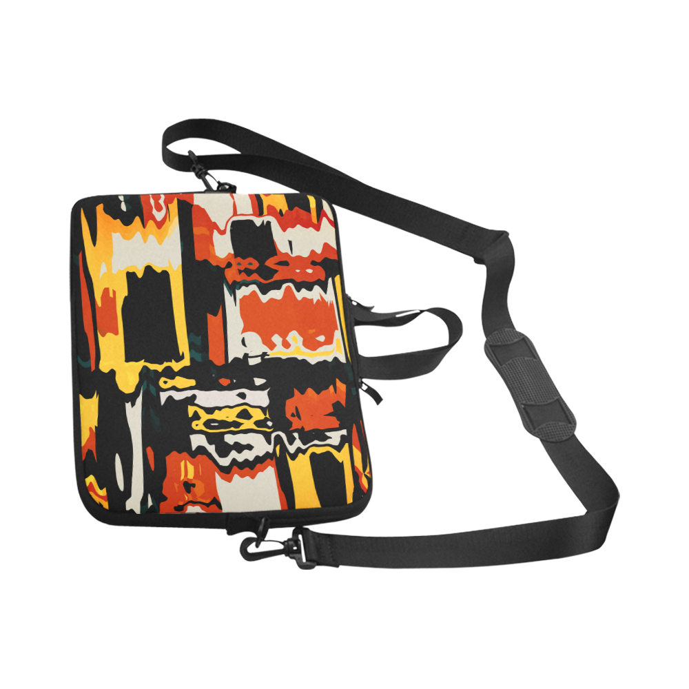 Distorted shapes in retro colors Laptop Handbags 17"