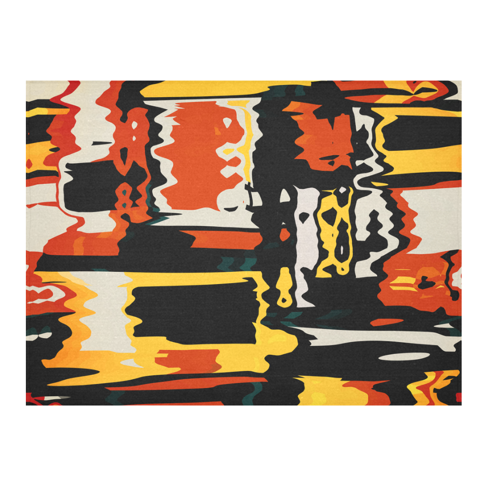 Distorted shapes in retro colors Cotton Linen Tablecloth 52"x 70"