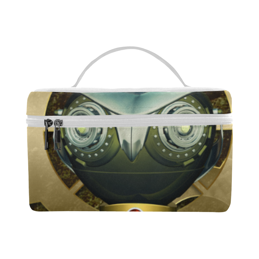 Steampunk, owl, clocks and gears Cosmetic Bag/Large (Model 1658)