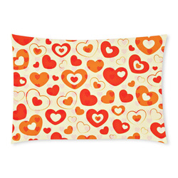 Orange Hearts Custom Rectangle Pillow Case 20x30 (One Side)