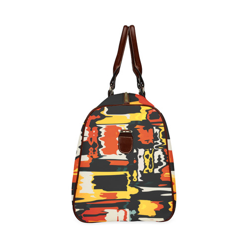 Distorted shapes in retro colors Waterproof Travel Bag/Small (Model 1639)