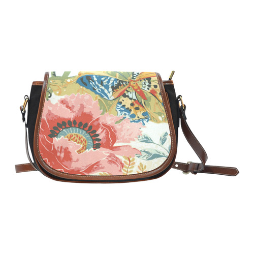 Flower Butterfly Nature Fine Art Saddle Bag/Small (Model 1649)(Flap Customization)