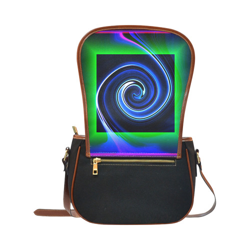 Dance in Neon - Jera Nour Saddle Bag/Small (Model 1649)(Flap Customization)